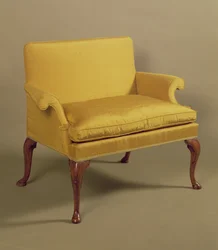 Sillón de amor de la Reina Ana con patas cabriolé, c.1710